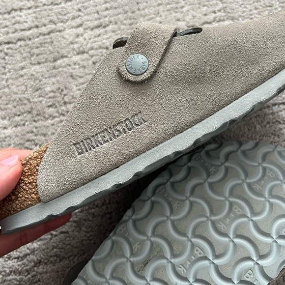 Birkenstock Suede Boston Clog - Stone Coin - Picture 8 of 11